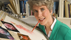 Joni a quadriplegic since a diving accident at 17, started her ministry by painting.