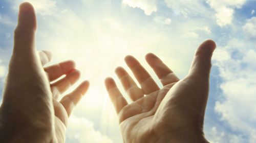 Making contact with God.