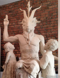 Unfinished statue of Baphonet being constructed by Temple of Satan: Photo WND/Temple of Satan