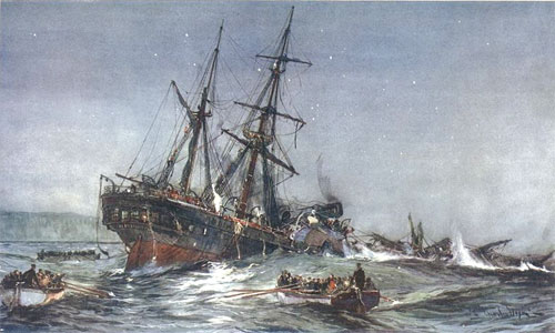 The Wreck of the Birkenhead by Charles Dixon (1834 - 1934)