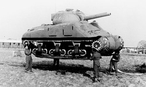 Fake balloon tank used to deceive Germans prior to D-Day.