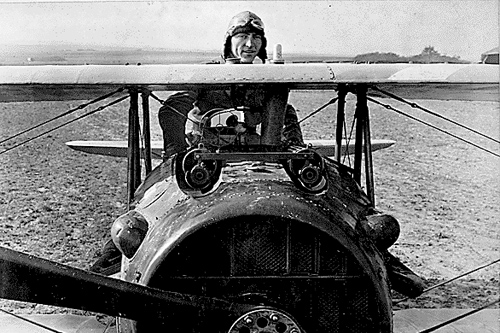 Eddie Rickenbacker with his SPAD S-XIII