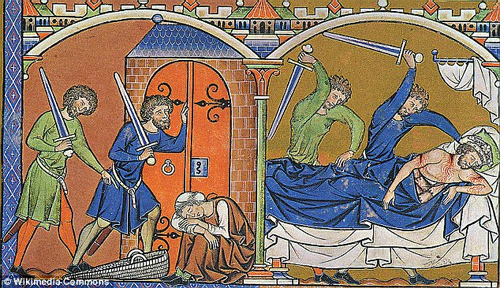 The assasination of Eshba'al from the Maciejowski Bible.