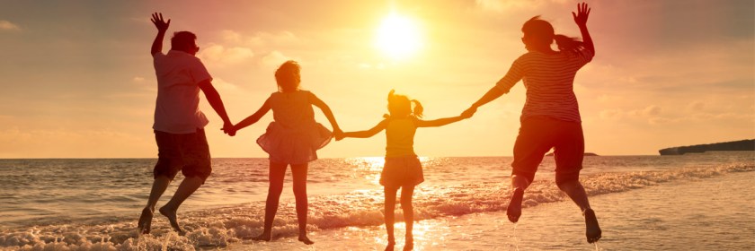 Families are the happiest when attending church.