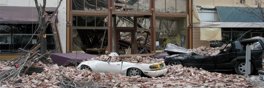 The aftermath of a 6.5 magnitude earthquake that hit California on December 22, 2003. Photo: Brian Lopez/Flickr/Creative Commons