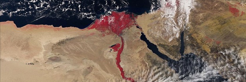 NASA's blood-red Nile River Photo: NASA/European Space Agency