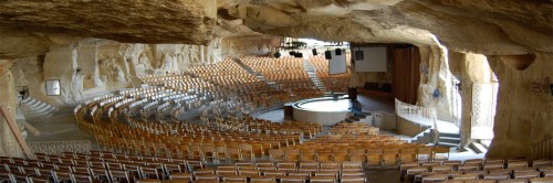 Inside Egypt's cave church where 70,000 meet in services on a weekly basis. The church can seat 20,000 inside and thousands more outside. Photo: vagabondblogger/Flickr/Creative Commons