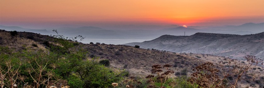 Galilean Sunset. You can see the Sea of Galilee in the distance. Photo: Dan Zelazo/Flickr/Creative commons