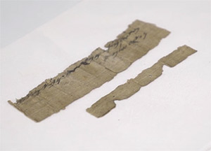 Papyri with the oldest extra-Biblical reference to Jerusalem. Credit: Youtube capture -- Israel21cdotcom