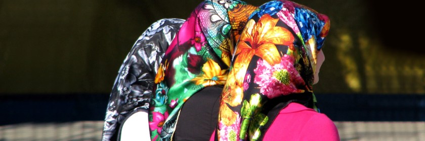 Young Turkish women in traditional head scarves. Credit: Ozgur Mulazimoglu/Flickr/Creative Commons