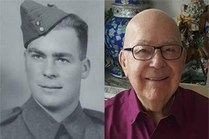 My dad as a young man in the Canadian army and a photo a month and a half before he died.