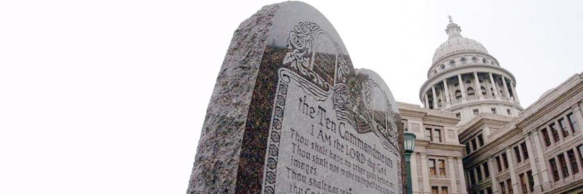 Ten Commandment outside the Texas State Capital in Austin. Credit: Office of the Attorney General of Texas/Wikipedia