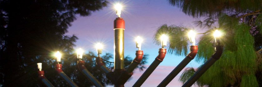 The lighting of the Menorah for Hannukkah. The eighth light is still unlit. Credit: Steven Crawford/Flickr/Creative Commons