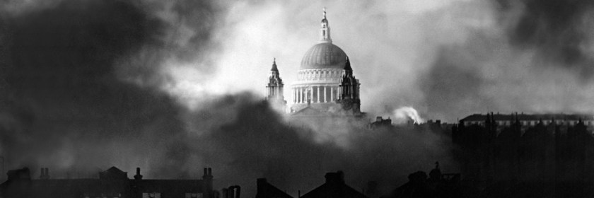 St Paul's Cathedral, London, England during the Great Fire attack during World War II, December 29, 1941 Credit: National Archives/New Times Paris Bureau/Public Domain