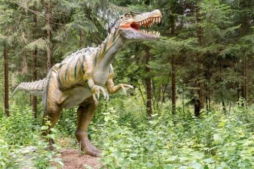 Full sized replica of T-Rex in a dinosaur park