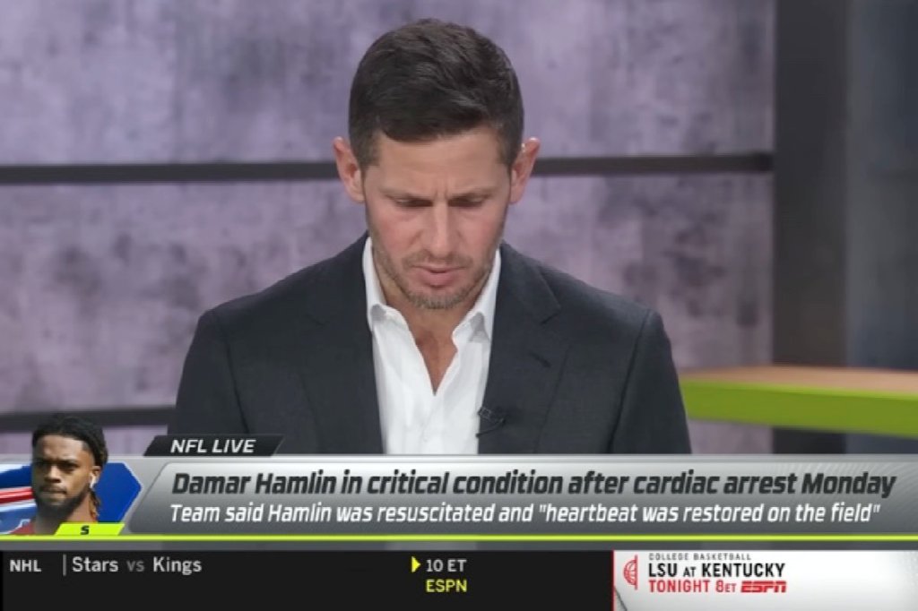 Taking risks: ESPN analyst prays for critically sick Buffalo Bills player while cameras are&nbsp;rolling