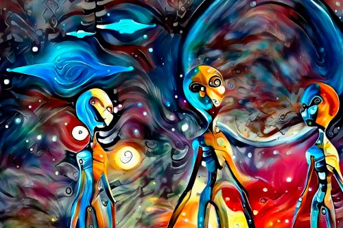 Painting of aliens