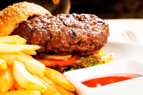 Classic hamburger and fries