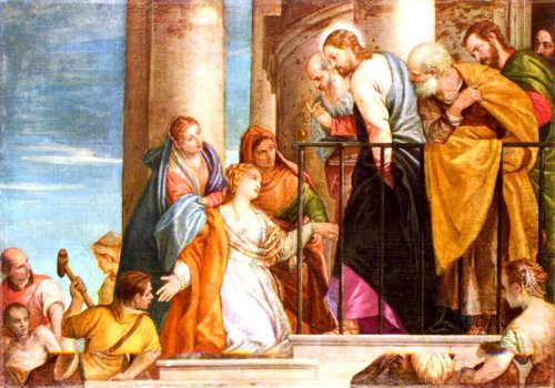 Jesus healing woman with an issue of blood by Paolo Veronese