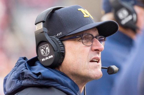 Jim Harbaugh, head coach of the Michigan Wolverine's college football team.