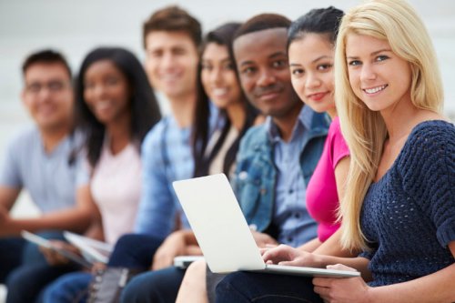 Group of university students