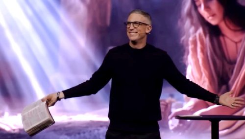 Pastor Ed Newton speaking at Community Bible Church in San Antonio, Texas