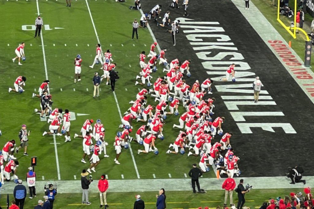 People Pointing to the Large Number of College Football Players Testifying of their Faith in&nbsp;Christ