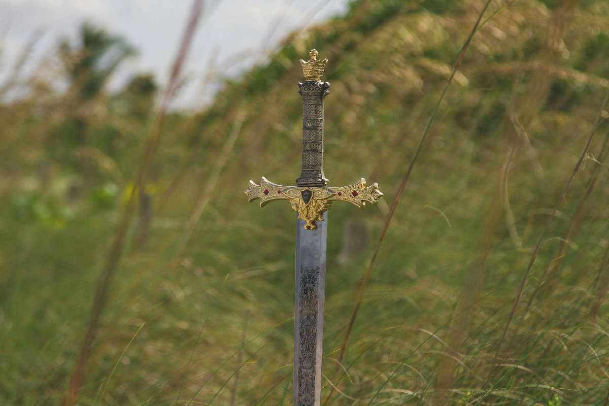 Sword stabbed into ground