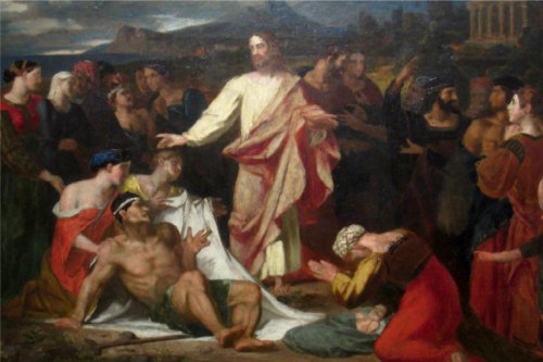 Painting of Christ healing the sick and casting out demons by Washington Allston