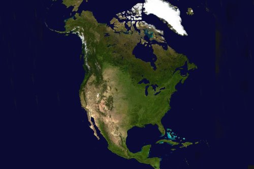 Satellite photograph of North America 