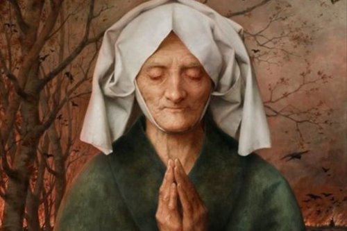 Old woman praying