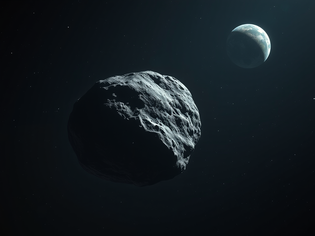 AI generated image of an asteroid heading towards earth