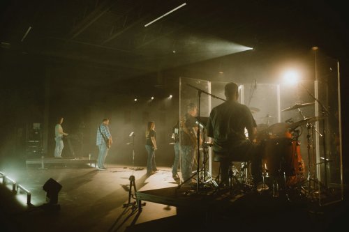 Musicians leading a church worship service