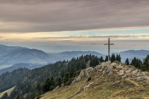 Cross on a mountain in Hochhädrich, Austria