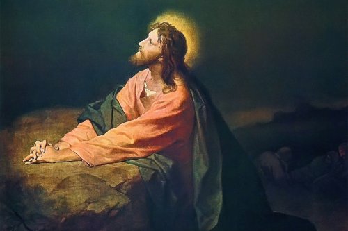 Painting of Jesus Christ praying in Gethsemane