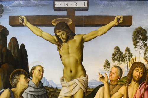 Painting of the Crucifixion of Christ by Pietro Perugino