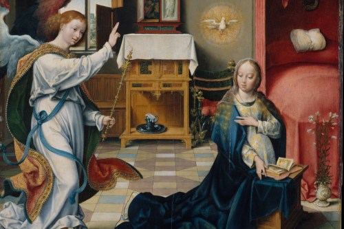Painting of the angel Gabriel telling Mary she was pregnant with Jesus