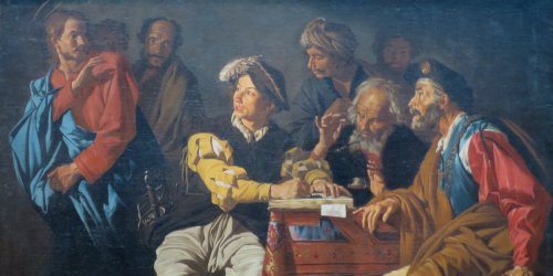 Painting of Jesus calling Matthew the Tax Collector