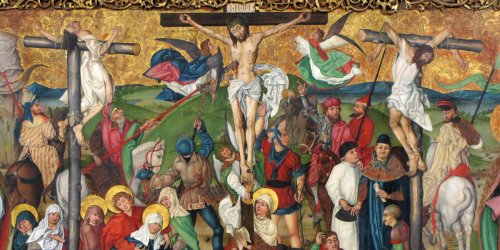 Painting of crucifixion, from the Buhl Altarpiece, France