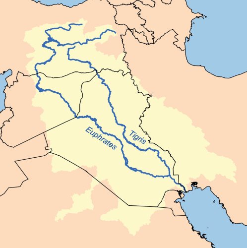 Map of the Euphrates and Tigris River basin
