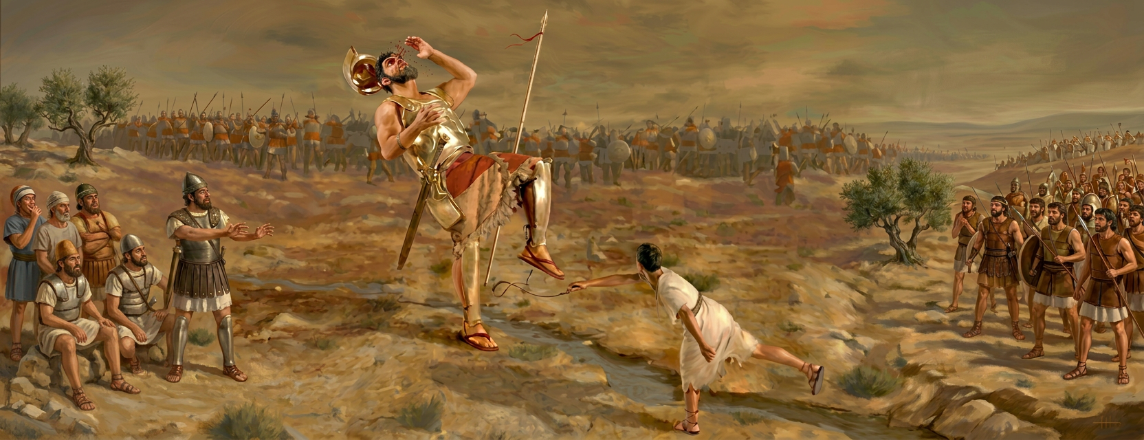David fighting Goliath