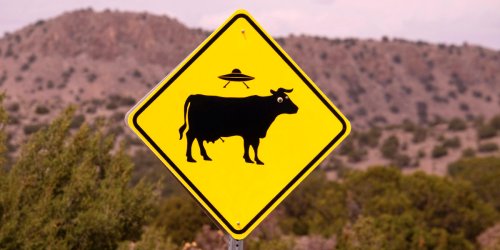 Photo of UFO sign in Madrid, New Mexico