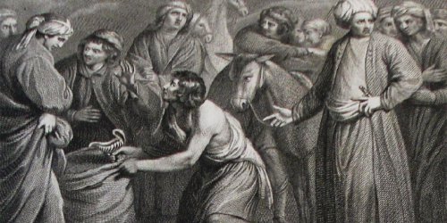 Illustration of Joseph’s cup being found in Benjamin’s sack.