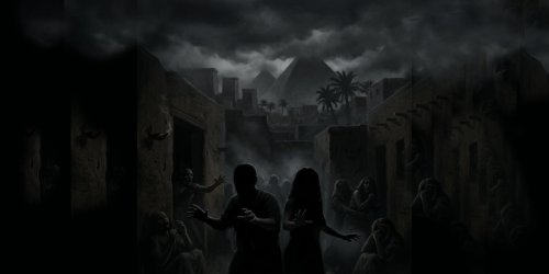 Ancient City Under a Terrifying Pyramid Sky The Ninth Plague of Egypt: Thick Darkness for Three Days
